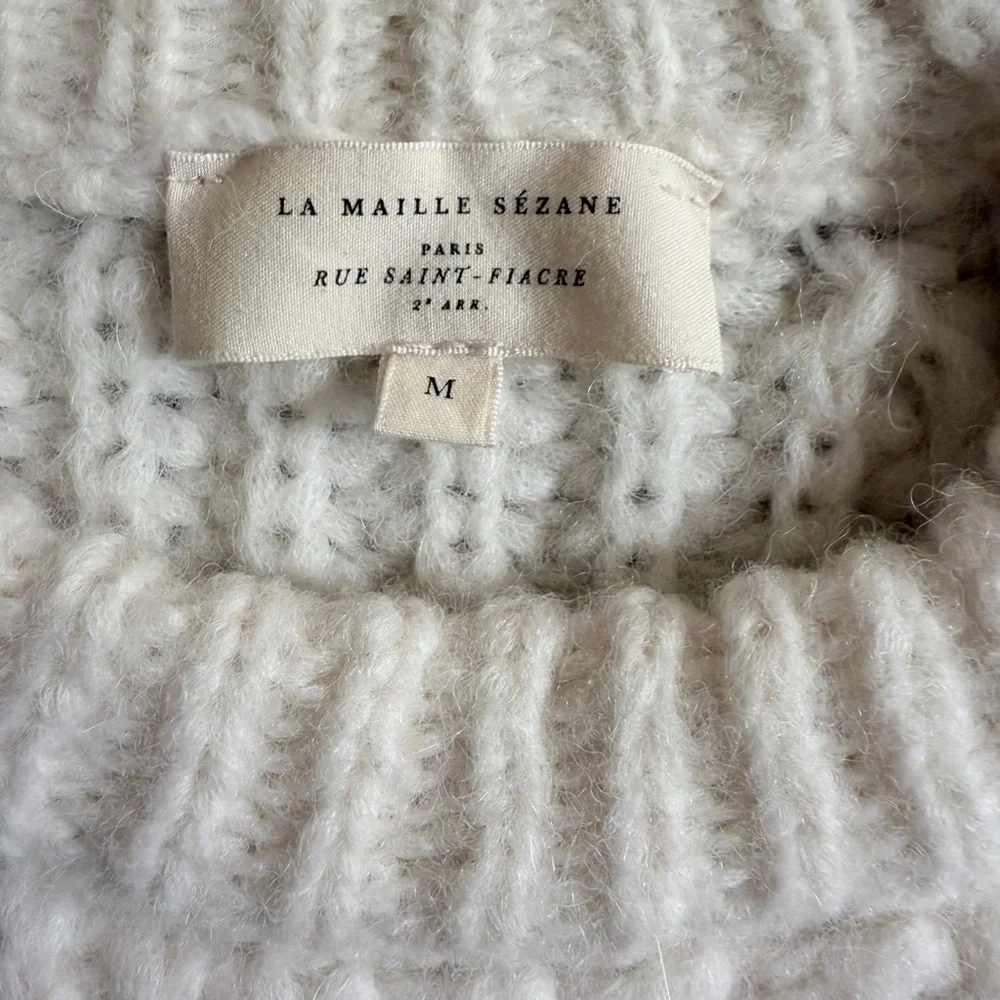 Sezane Finn Cream Textured Knit Sweater - Picture 6 of 9